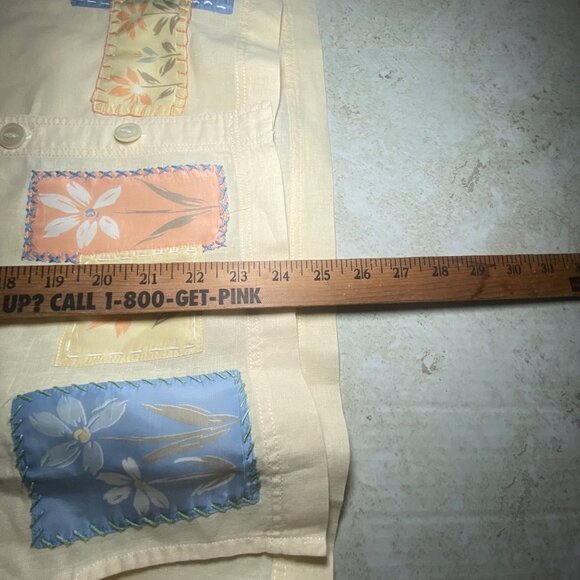 Susan Bristol Floral Patchwork Linen Cotton Vest Top Cottagecore Grandmacore - Picture 4 of 7